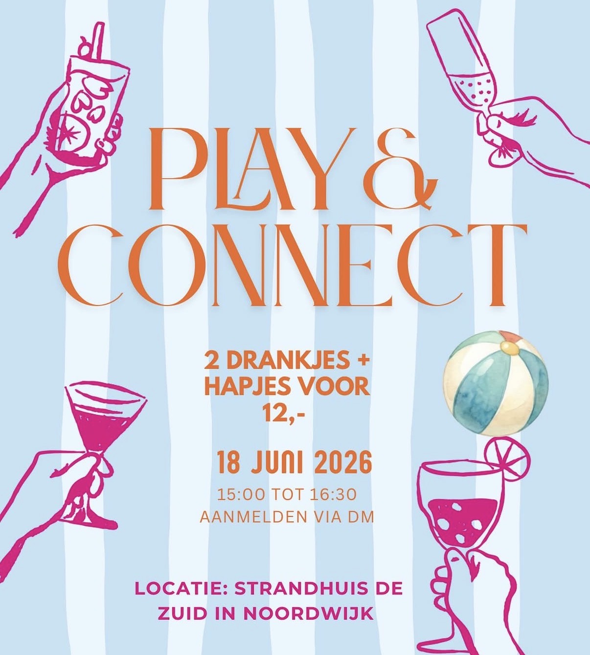 Poster Play & Connect bij Strandhuis De Zuid