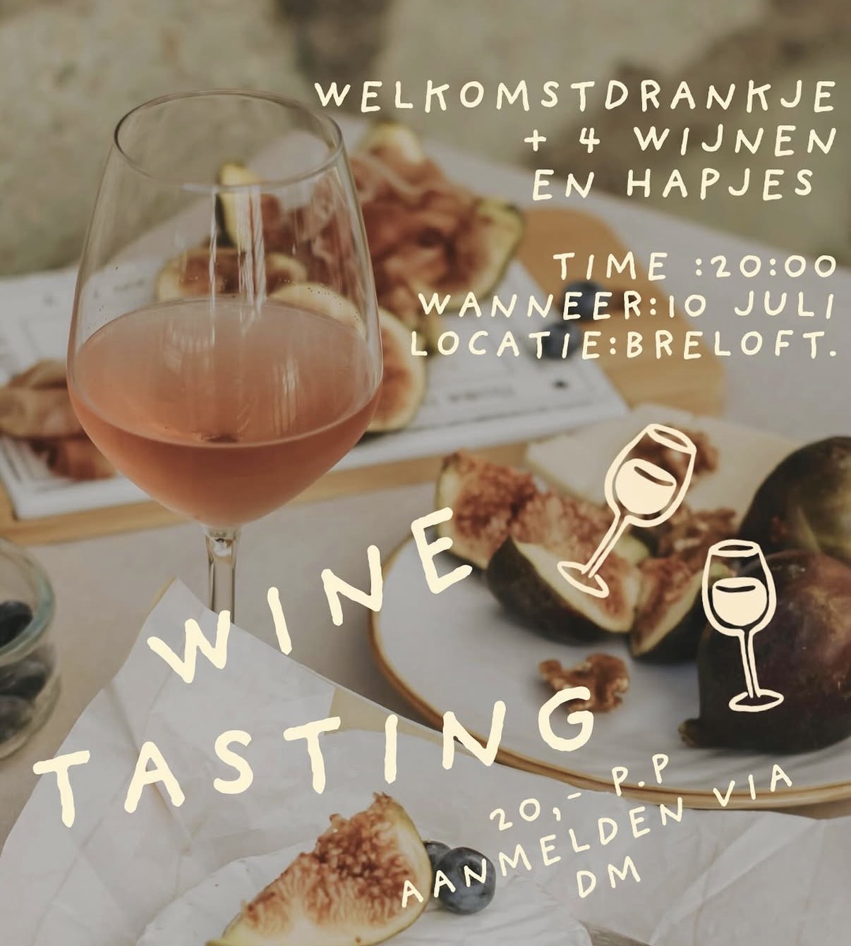 Poster Wine tasting bij Breloft